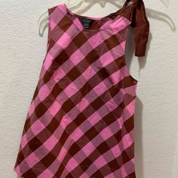 NWT J Crew Preppy 0 Pink Rust Brown Burgundy Grosgrain Ribbon Tie Top Strap Tank - Picture 4 of 8